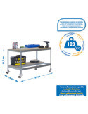 Banco trabajo 917x910x610 SIMONWORK MOBILE BT0 900 GALVA/MADERA marca SIMONRACK