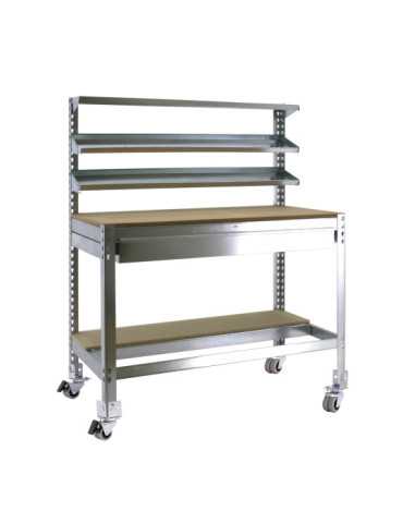Banco trabajo 1520x910x610 SIMONWORK MOBILE BT1 BOX 900 GALVA/MADERA marca SIMONRACK 2