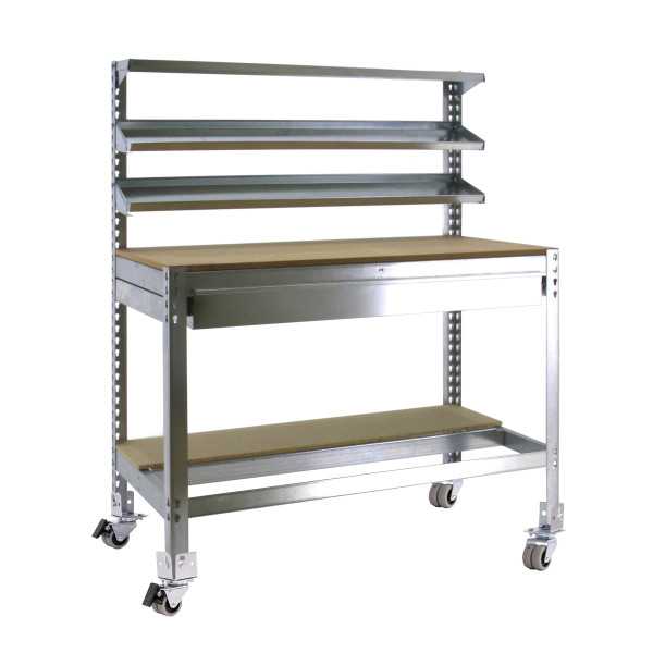 Banco trabajo 1520x910x610 SIMONWORK MOBILE BT1 BOX 900 GALVA/MADERA marca SIMONRACK