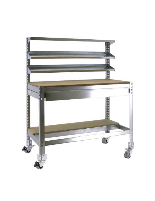 Banco trabajo 1520x910x610 SIMONWORK MOBILE BT1 BOX 900 GALVA/MADERA marca SIMONRACK