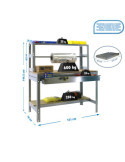 Banco trabajo 1445x1210x760 SIMONWORK BT4 BOX 1200 GALVA/MADERA marca SIMONRACK