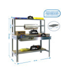 Banco trabajo 1445x910x760 SIMONWORK BT4 BOX 900 GALVA/MADERA marca SIMONRACK