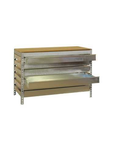 Banco trabajo 917x910x610 SIMONWORK MOBILE BT5 BOX6 900 GALVA/MADERA marca SIMONRACK 2