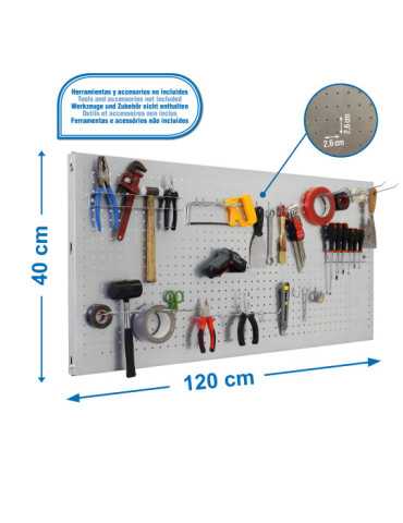 Panel perforado 400x1200x35 PANELCLICK 1200x400 GALVA + 22 HOOK + 3 ACCE marca SIMONRACK