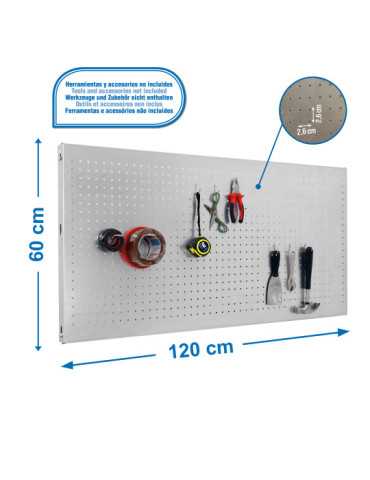 Panel perforado 600x1200x35 PANELCLICK 1200x600 GALVA + 8 HOOK marca SIMONRACK