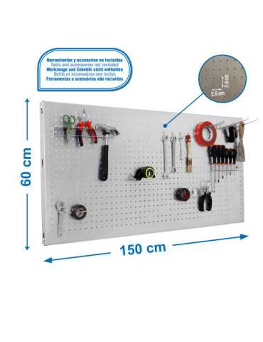 Panel perforado 600x1500x35 PANELCLICK 1500x600 GALVA + 14 HOOK + 3 ACCE marca SIMONRACK