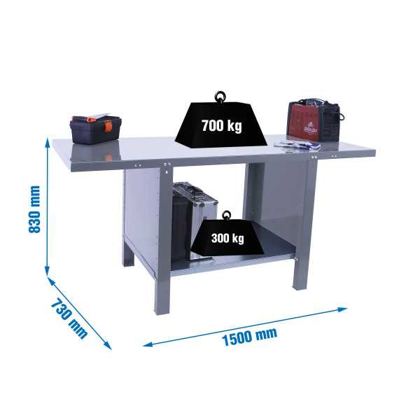 Banco trabajo 830x1500x730 SIMONWORK BT6 PRO METAL 1500 GRIS marca SIMONRACK