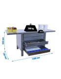 Banco trabajo 830x1200x730 SIMONWORK BT6 PRO METAL 5BOX 1200 GRIS marca SIMONRACK
