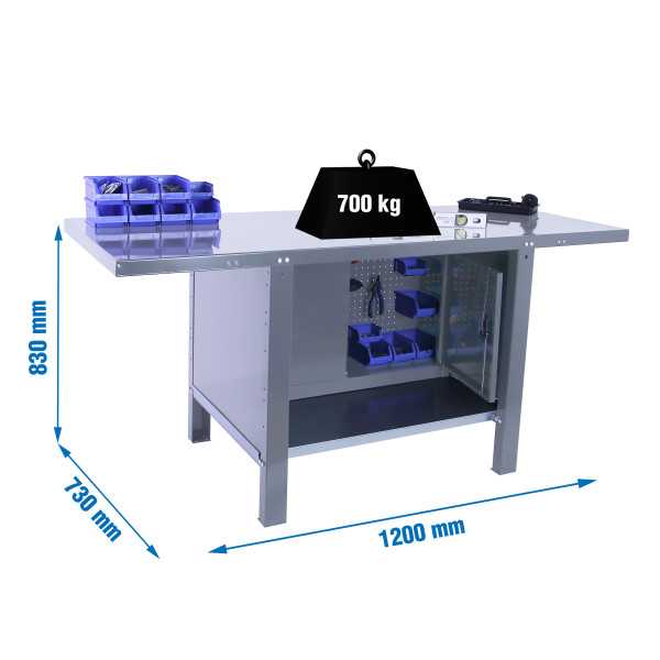Banco trabajo 830x1200x730 SIMONWORK BT6 PRO METAL CABINET 1200 GRIS marca SIMONRACK