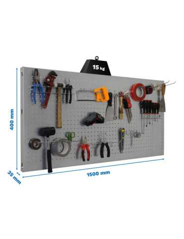Panel perforado 400x1500x35 PANELCLICK 1500x400 GRIS + 22 HOOK + 3 ACCE marca SIMONRACK