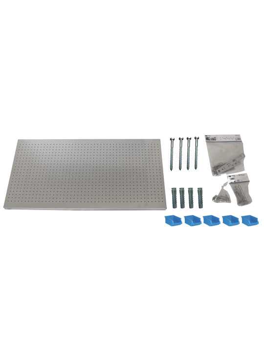 Panel perforado 600x1500x35 PANELCLICK 1500x600 GRIS + 22 HOOK + 8 ACCE marca SIMONRACK