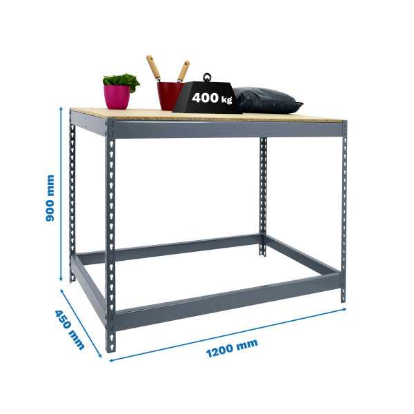 Banco trabajo 900x1200x450 SIMONWORK BASIC 1 901245-1 GRIS/MADERA marca SIMONRACK