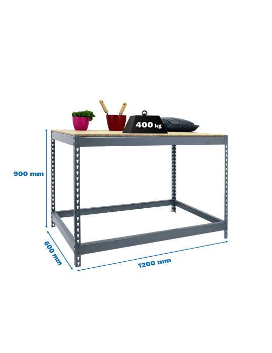 Banco trabajo 900x1200x600 SIMONWORK BASIC 1 901260-1 GRIS/MADERA marca SIMONRACK