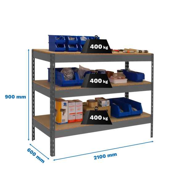 Banco trabajo 900x2100x600 SIMONWORK BASIC 3 902160-3 GRIS/MADERA marca SIMONRACK