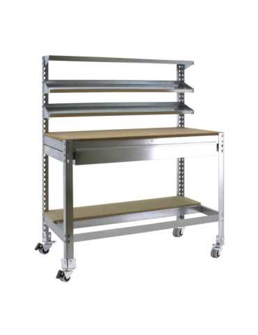 Banco trabajo 1520x910x610 SIMONWORK MOBILE BT1 BOX 900 GRIS/MADERA marca SIMONRACK 2