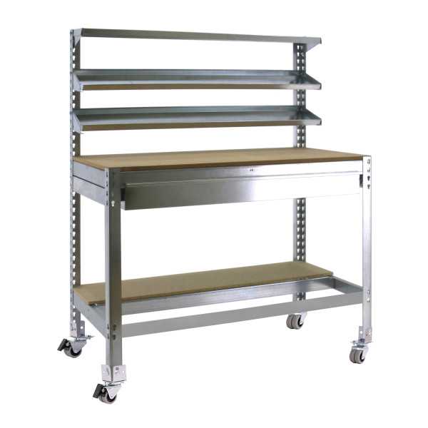 Banco trabajo 1520x910x610 SIMONWORK MOBILE BT1 BOX 900 GRIS/MADERA marca SIMONRACK