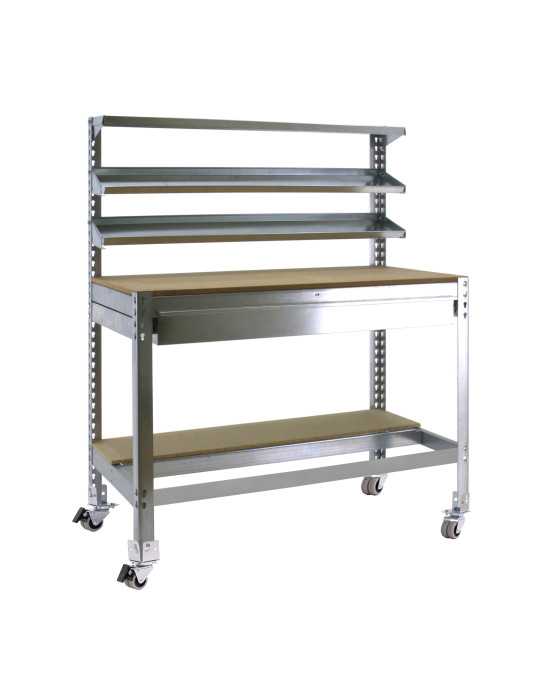 Banco trabajo 1520x910x610 SIMONWORK MOBILE BT1 BOX 900 GRIS/MADERA marca SIMONRACK