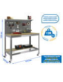 Banco trabajo 1520x1210x610 SIMONWORK MOBILE BT3 1200 GRIS/MADERA marca SIMONRACK