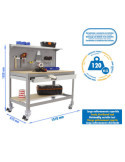 Banco trabajo 1520x1510x610 SIMONWORK MOBILE BT3 BOX 1500 GRIS/MADERA marca SIMONRACK