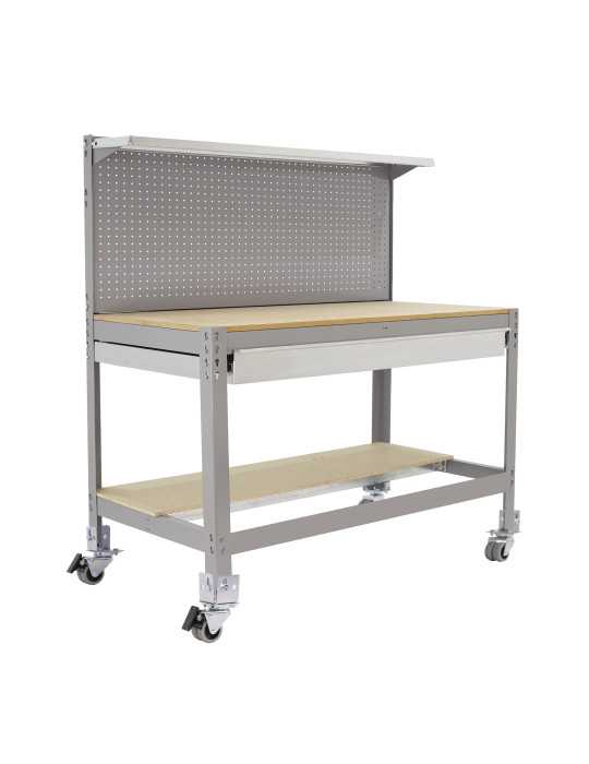 Banco trabajo 1520x910x610 SIMONWORK MOBILE BT3 BOX 900 GRIS/MADERA marca SIMONRACK