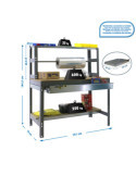 Banco trabajo 1445x1510x760 SIMONWORK BT4 BOX 1500 GRIS/MADERA marca SIMONRACK