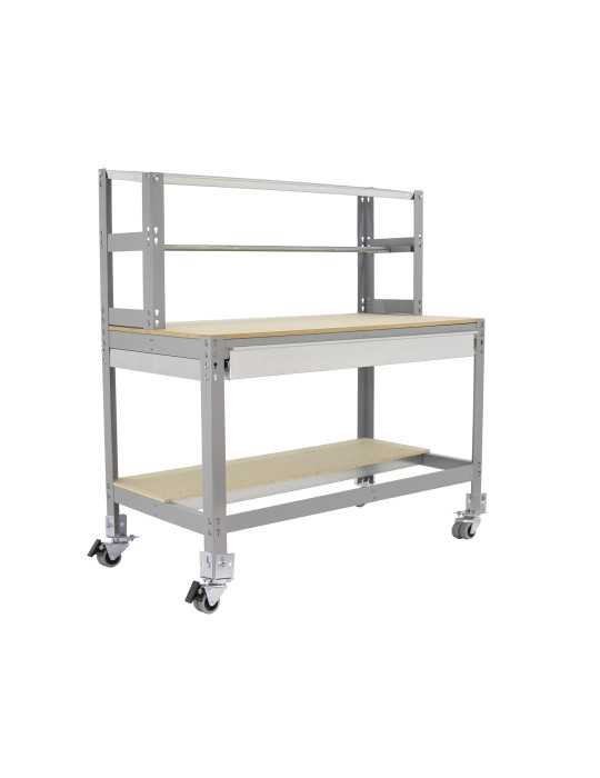 Banco trabajo 1520x1510x760 SIMONWORK MOBILE BT4 BOX 1500 GRIS/MADERA marca SIMONRACK