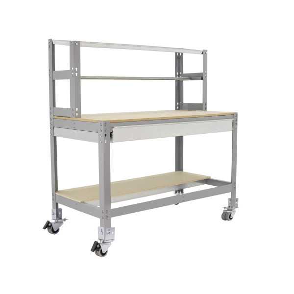 Banco trabajo 1520x910x760 SIMONWORK MOBILE BT4 BOX 900 GRIS/MADERA marca SIMONRACK