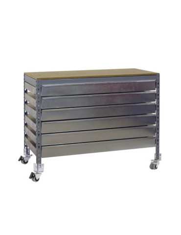 Banco trabajo 917x1210x760 SIMONWORK MOBILE BT5 BOX6 1200 GRIS/MADERA marca SIMONRACK 2