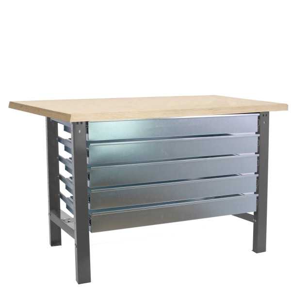 Banco trabajo 865x1500x750 SIMONWORK BT6 MDF 5BOX 1500x750 GRIS/MADERA marca SIMONRACK