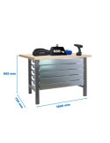Banco trabajo 865x1800x750 SIMONWORK BT6 MDF 5BOX 1800x750 GRIS/MADERA marca SIMONRACK