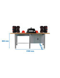 Banco trabajo 865x2100x750 SIMONWORK BT6 MDF TANDEM 1BOX 1CAB 2100 GRIS/MADER marca SIMONRACK