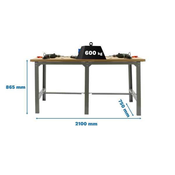 Banco trabajo 865x2100x750 SIMONWORK BT6 MDF TANDEM 2100 GRIS/MADERA marca SIMONRACK