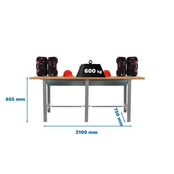 Banco trabajo 865x2100x750 SIMONWORK BT6 MDF TANDEM 2BOX 2100 GRIS/MADERA marca SIMONRACK