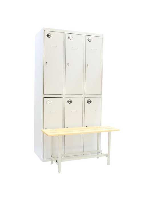 Taquilla 1800x1000x620 SIMONLOCKER DIY TAN 3/6 300 (INI+2ADDI+BENCH) GRIS marca SIMONRACK