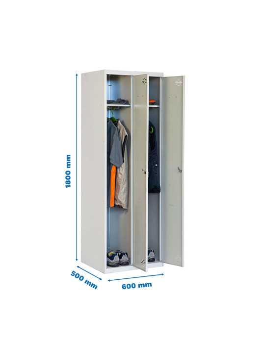 Taquilla 1800x600x500 SIMONLOCKER PROFESIONAL SINGLE 2/2 300 (600) GRIS marca SIMONRACK