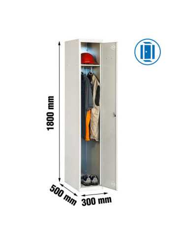 Taquilla 1800x300x500 SIMONLOCKER PROFESIONAL SINGLE 1/1 300 INI GRIS marca SIMONRACK