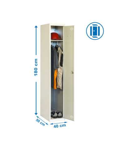 Taquilla 1800x400x500 SIMONLOCKER PROFESIONAL SINGLE 1/1 400 INI GRIS marca SIMONRACK