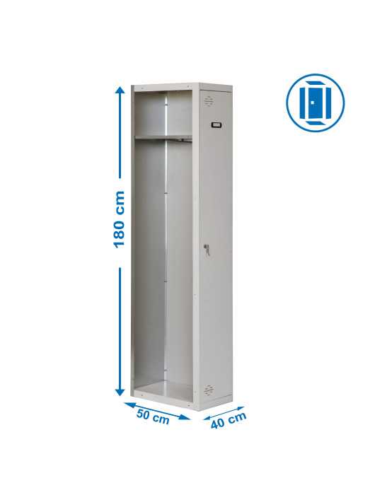 Taquilla 1800x400x500 SIMONLOCKER PROFESIONAL SINGLE 1/1 400 ADDI GRIS marca SIMONRACK