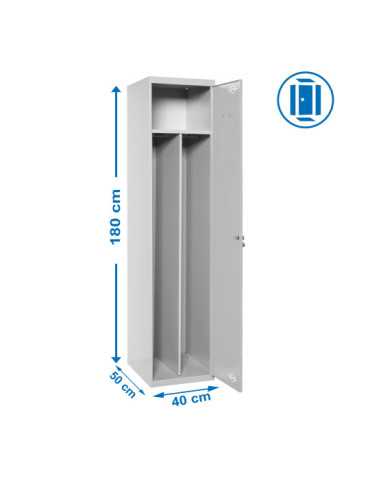 Taquilla 1800x400x500 SIMONLOCKER PROFESIONAL SINGLE-DIV 1/1 400 INI GRIS marca SIMONRACK