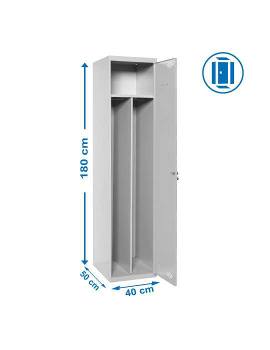Taquilla 1800x400x500 SIMONLOCKER PROFESIONAL SINGLE-DIV 1/1 400 INI GRIS marca SIMONRACK