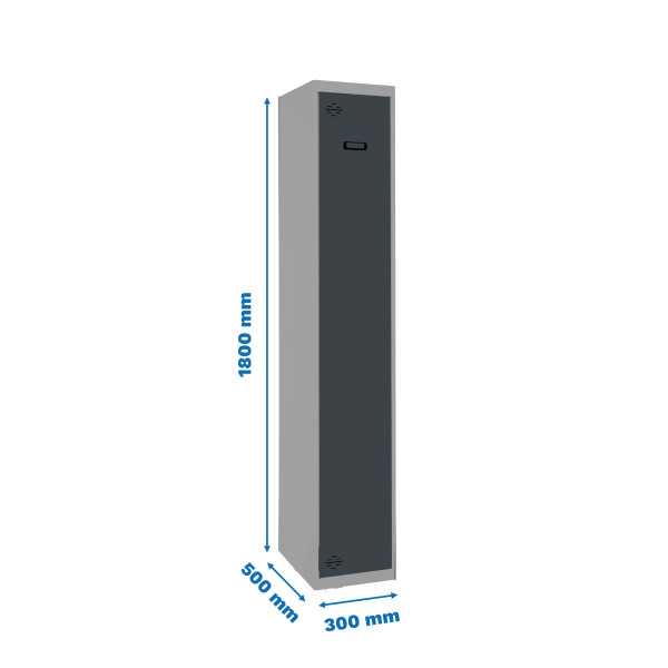 Taquilla 1800x300x500 SIMONLOCKER PROFESIONAL SINGLE 1/1 300 INI GR/AN marca SIMONRACK