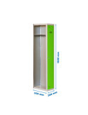 Taquilla 1800x300x500 SIMONLOCKER PROFESIONAL SINGLE 1/1 300 ADDI GR/VE marca SIMONRACK