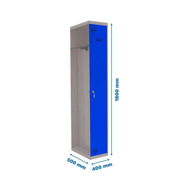 Taquilla 1800x400x500 SIMONLOCKER PROFESIONAL SINGLE-DIV 1/1 400 ADD GR/AZ marca SIMONRACK