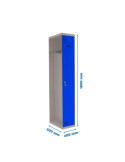 Taquilla 1800x400x500 SIMONLOCKER PROFESIONAL SINGLE-DIV 1/1 400 ADD GR/AZ marca SIMONRACK