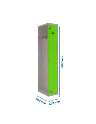 Taquilla 1800x400x500 SIMONLOCKER PROFESIONAL SINGLE-DIV 1/1 400 ADD GR/VE marca SIMONRACK