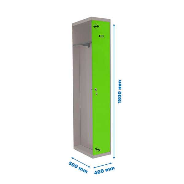Taquilla 1800x400x500 SIMONLOCKER PROFESIONAL SINGLE-DIV 1/1 400 ADD GR/VE marca SIMONRACK