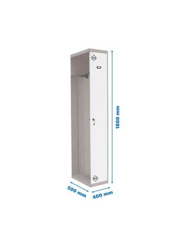 Taquilla 1800x400x500 SIMONLOCKER PROFESIONAL SINGLE-DIV 1/1 400 ADD GR/BL marca SIMONRACK