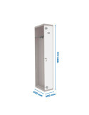 Taquilla 1800x400x500 SIMONLOCKER PROFESIONAL SINGLE-DIV 1/1 400 ADD GR/BL marca SIMONRACK