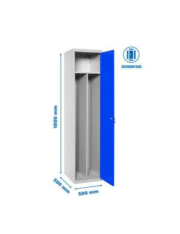 Taquilla 1800x500x500 SIMONLOCKER PROFESIONAL SINGLE-DIV 1/1 500 INI GR/AZ marca SIMONRACK