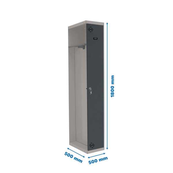 Taquilla 1800x500x500 SIMONLOCKER PROFESIONAL SINGLE-DIV 1/1 500 ADD GR/AN marca SIMONRACK